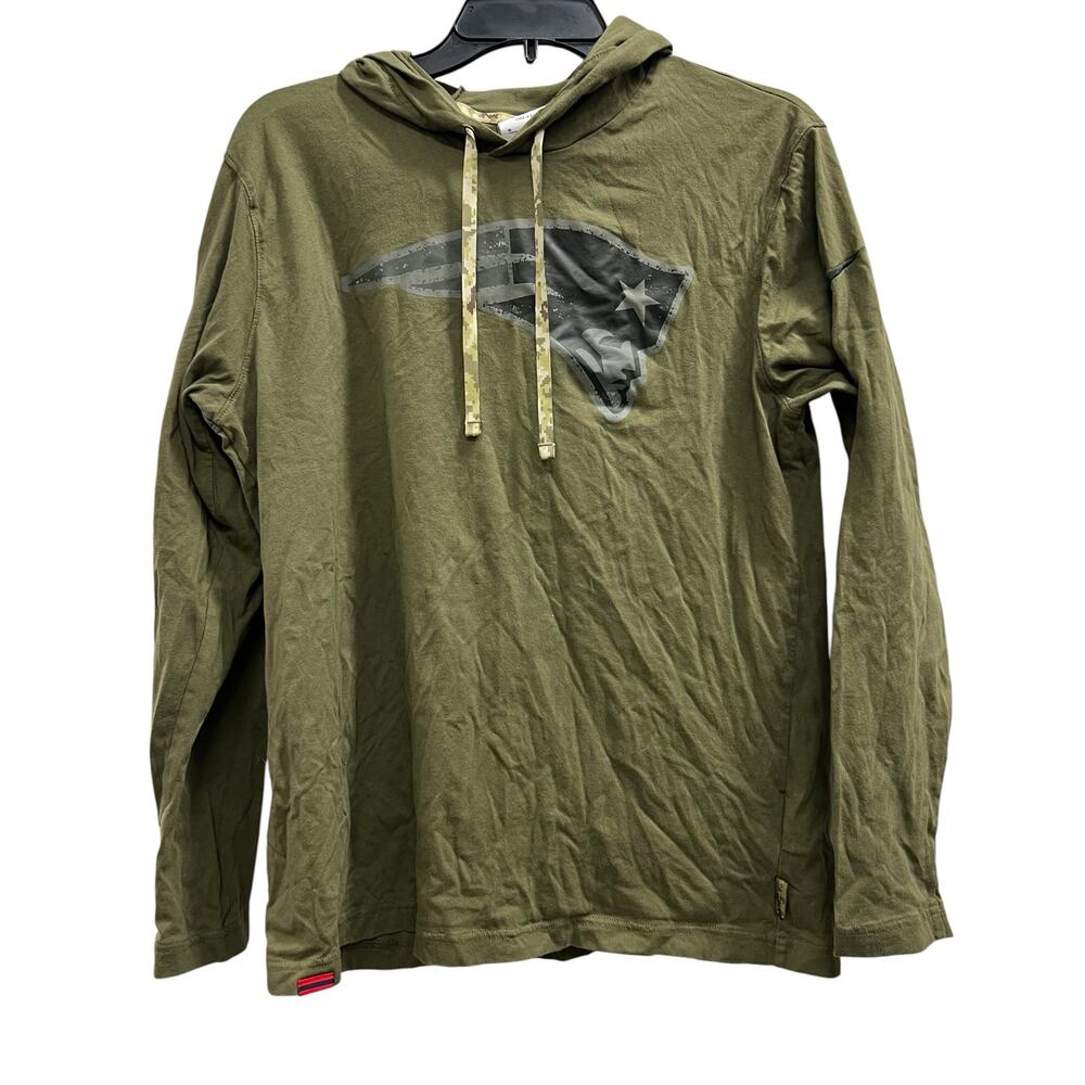 Nike NFL Salute to Service New England Patriots hooded t-shirt olive green sz M